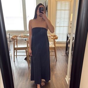 Zara navy strapless dress